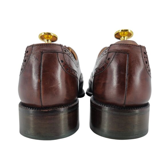 Vintage Bally France Men's Size 7.5D Brown Leather Dress Shoes Wingtips Oxfords - Picture 4 of 11